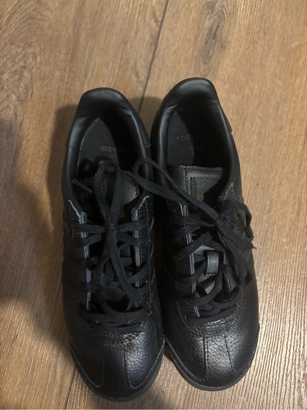 Boys Adidas Black Leather Sneakers